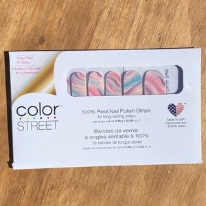 NWT Color Street Cotton Candy Swirl Retired Real Nail Polish Strips